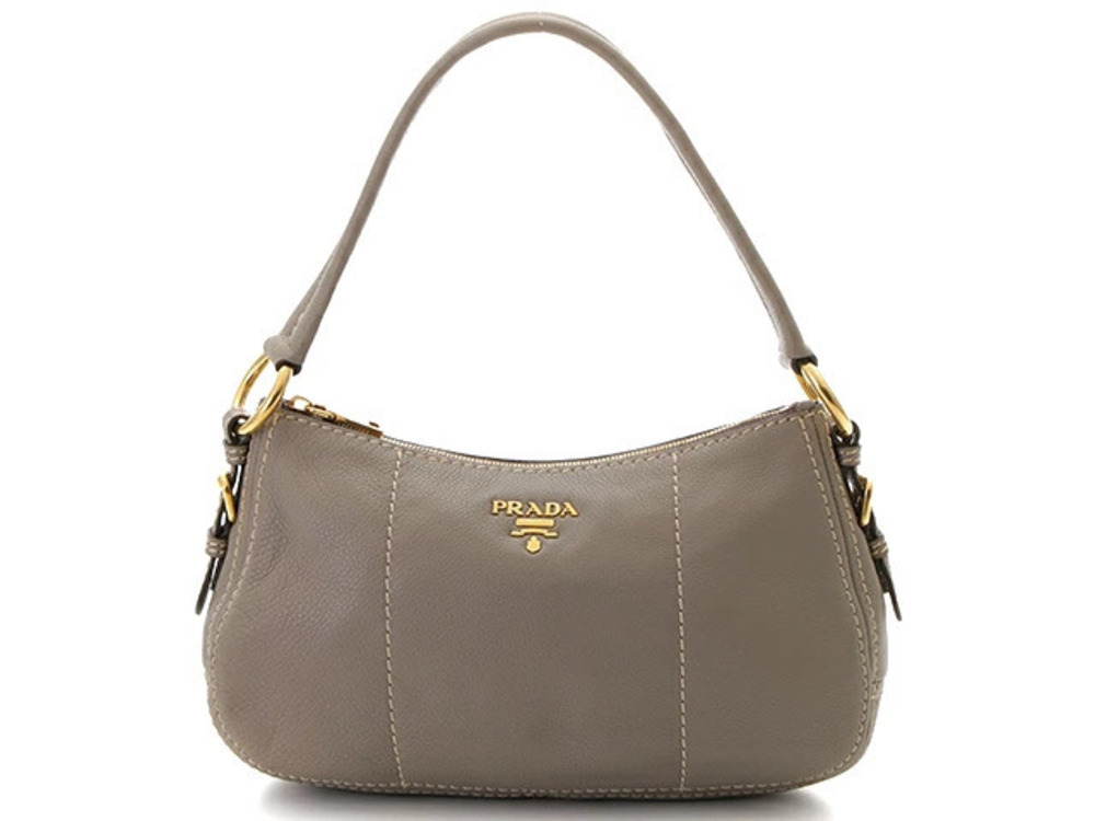 Prada Hobo Bag Gray Calfskin